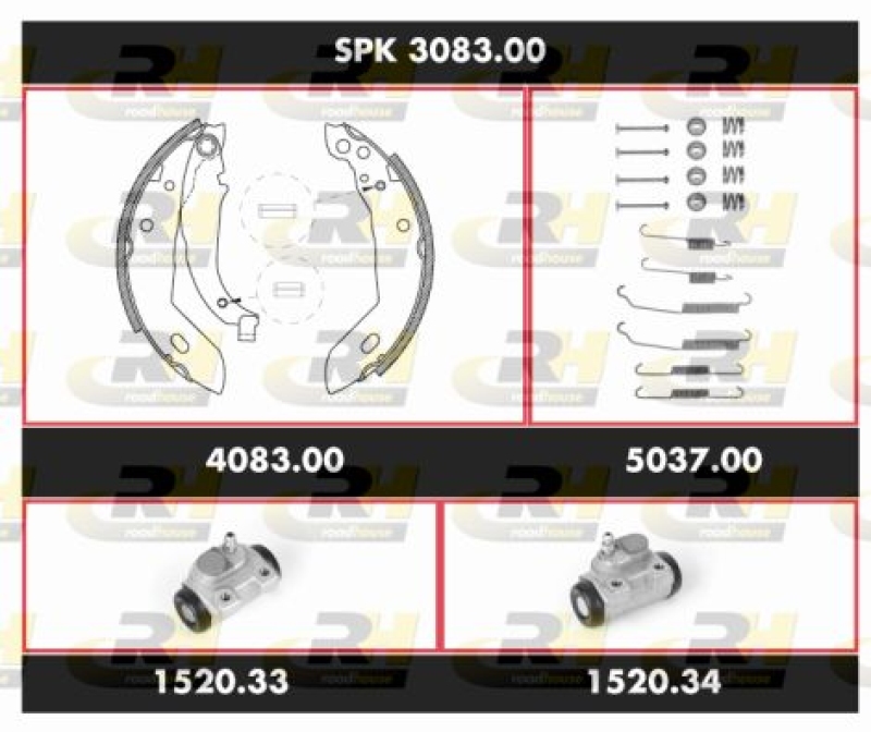ROADHOUSE Brake Kit, drum brake Super Precision Kit