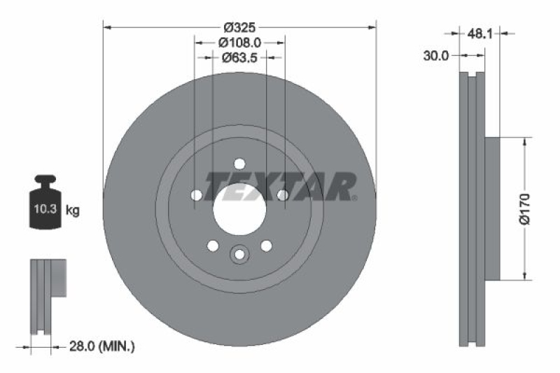 2x TEXTAR Bremsscheibe PRO+