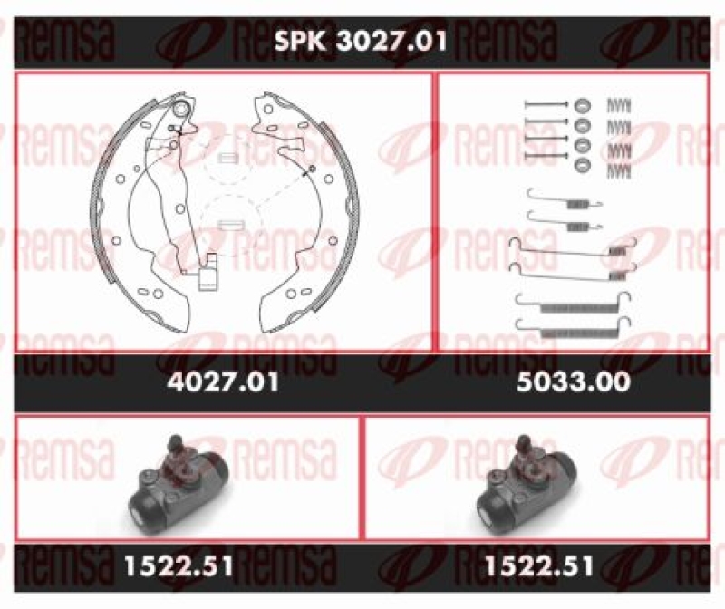 REMSA Brake Kit, drum brake Super Precision Kit