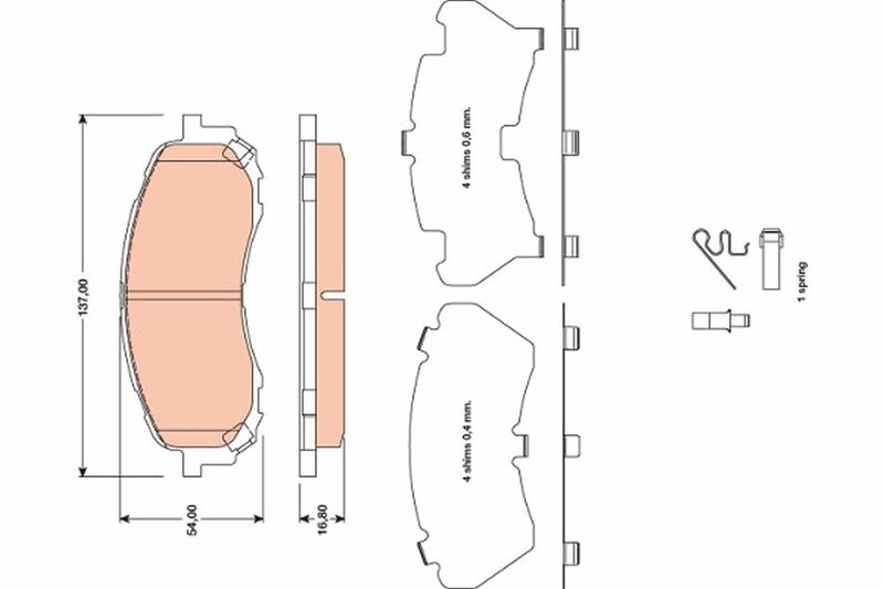 TRW Brake Pad Set, disc brake