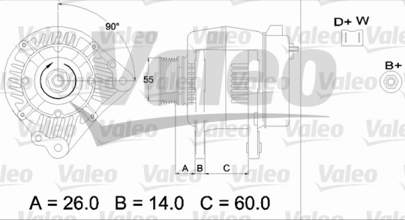 VALEO Alternator VALEO RE-GEN REMANUFACTURED