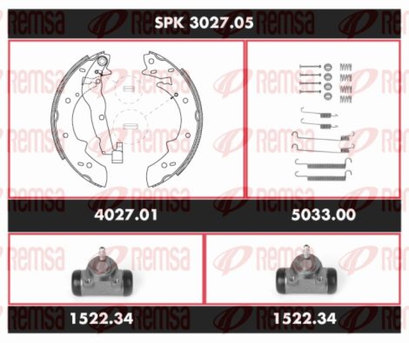 REMSA Brake Kit, drum brake Super Precision Kit