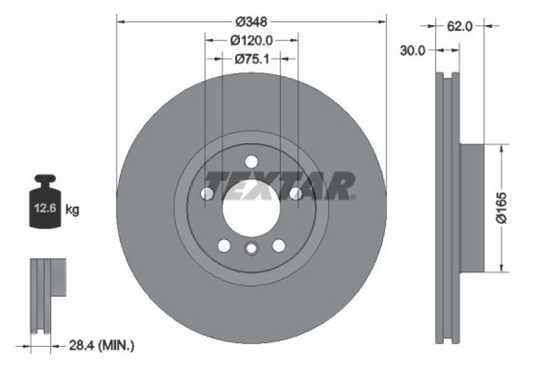 2x TEXTAR Bremsscheibe PRO