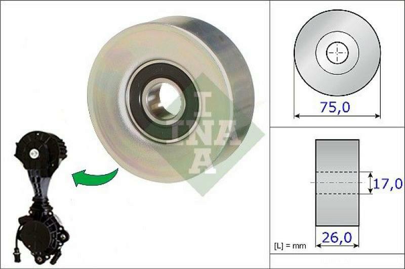 INA Deflection/Guide Pulley, v-ribbed belt