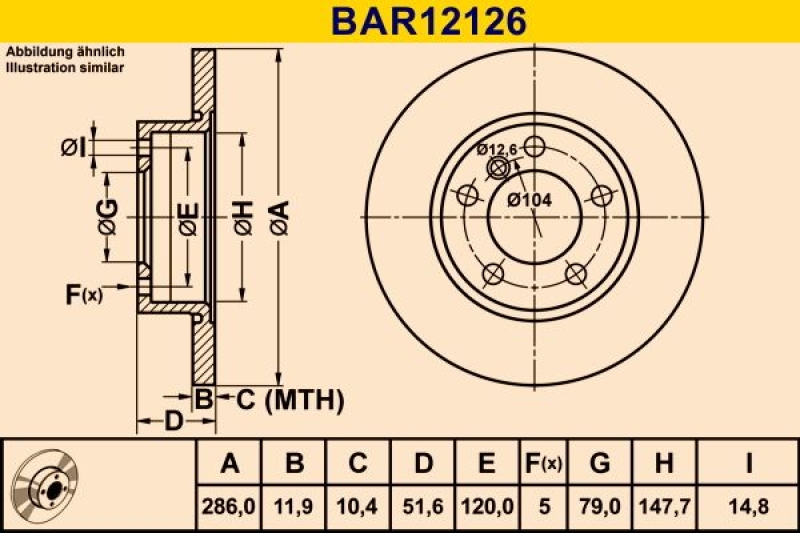 2x BARUM Bremsscheibe