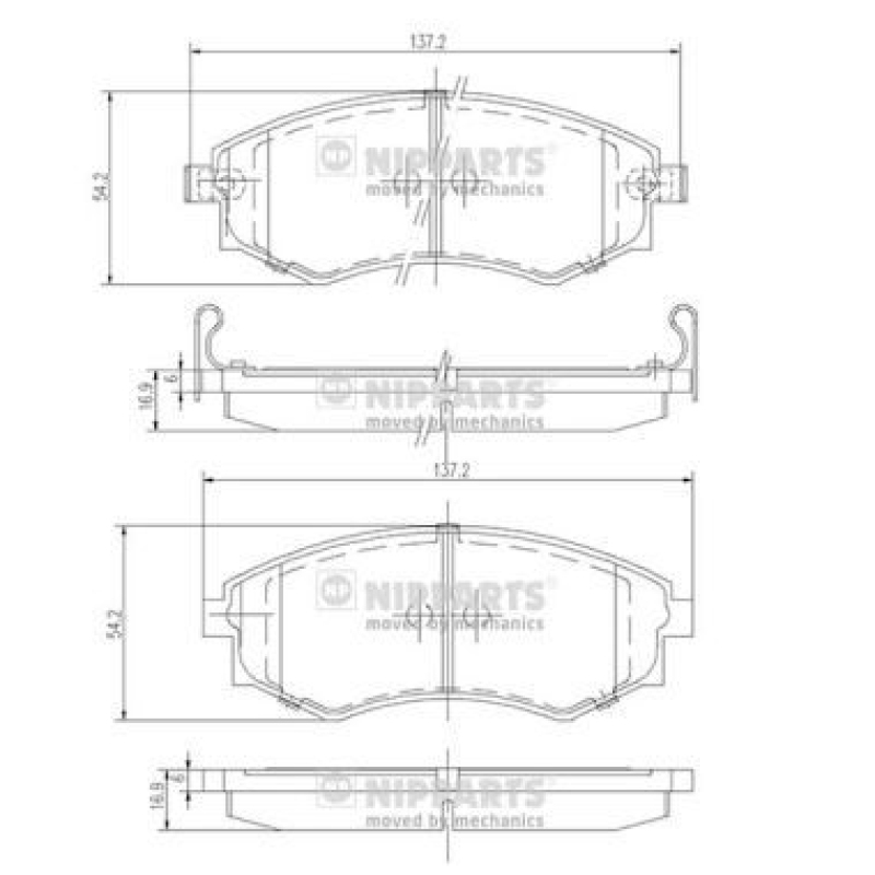 NIPPARTS Brake Pad Set, disc brake