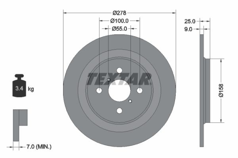 2x TEXTAR Bremsscheibe