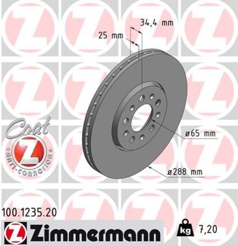 2x ZIMMERMANN Bremsscheiben Ø288mm + Beläge Vorne passend für VW Polo / Golf IV