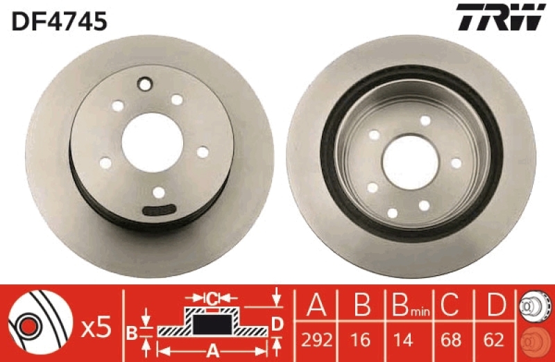 2x TRW Brake Disc