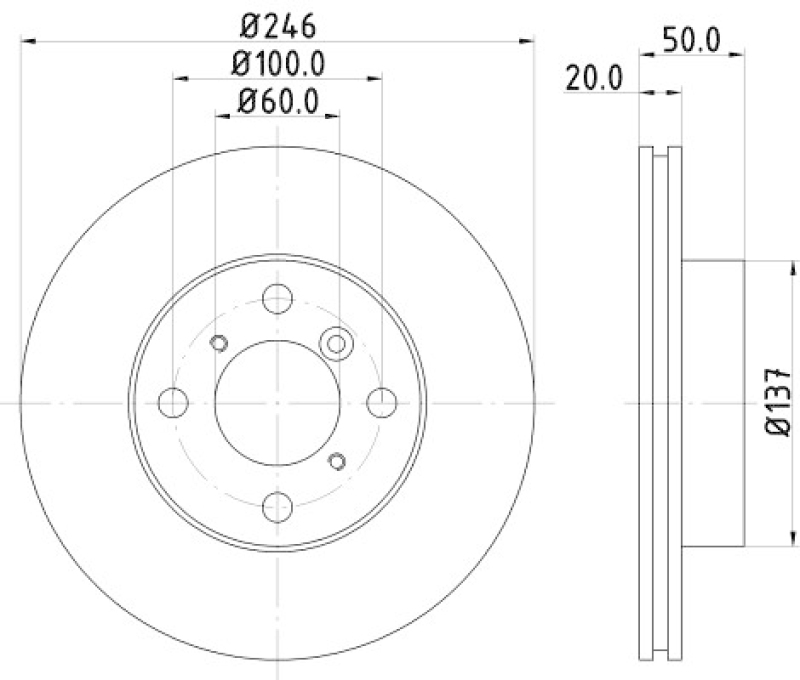 2x HELLA PAGID Brake Disc