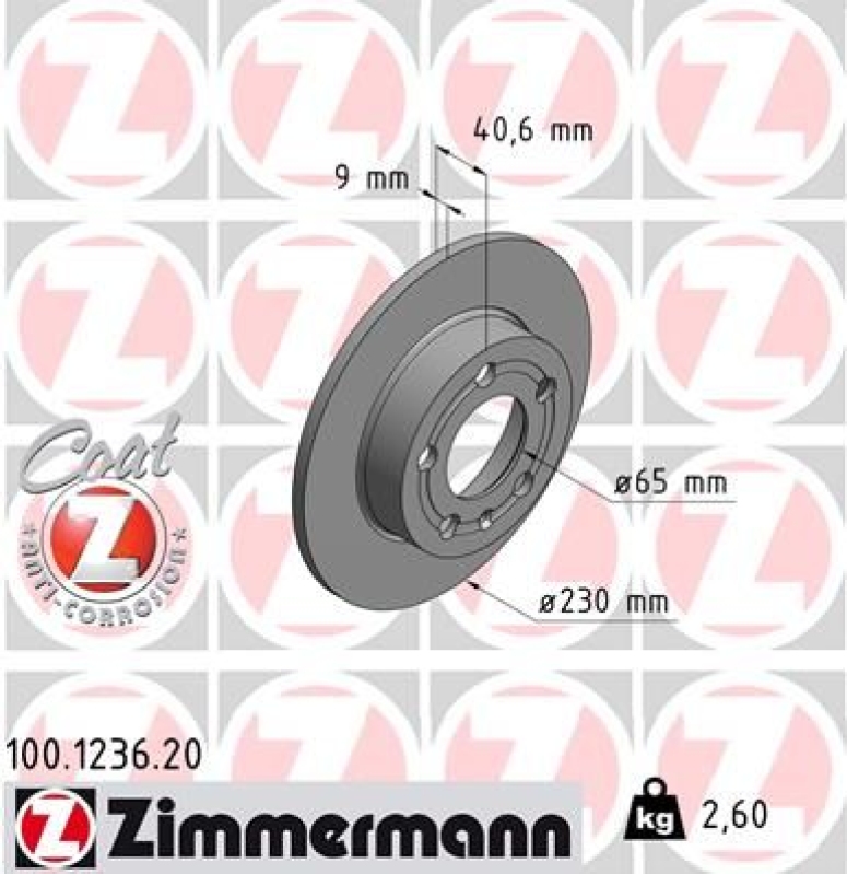 2x ZIMMERMANN Bremsscheiben Ø230mm + Beläge Hinten passend für VW Golf 4 Polo 5