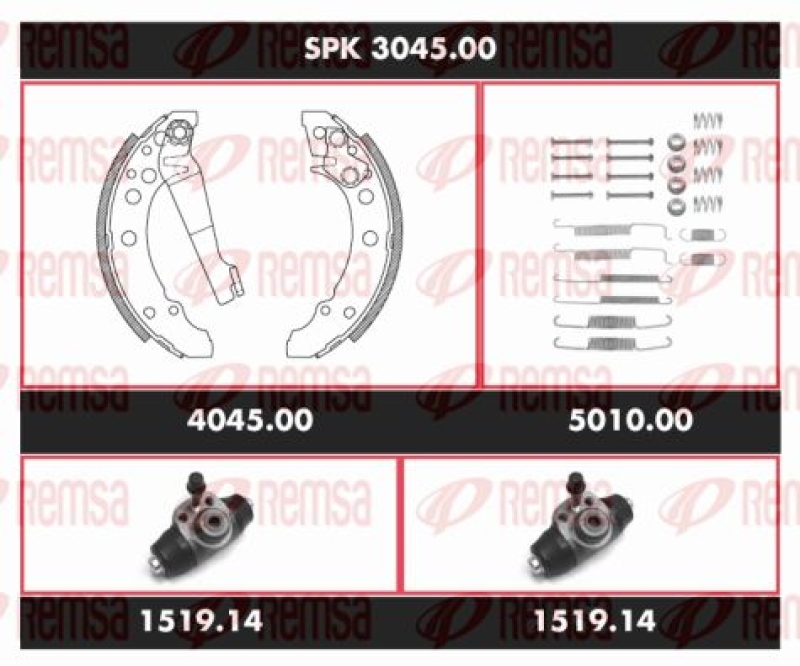 REMSA Brake Kit, drum brake Super Precision Kit