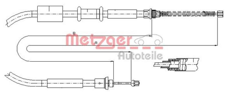 METZGER Cable, parking brake COFLE