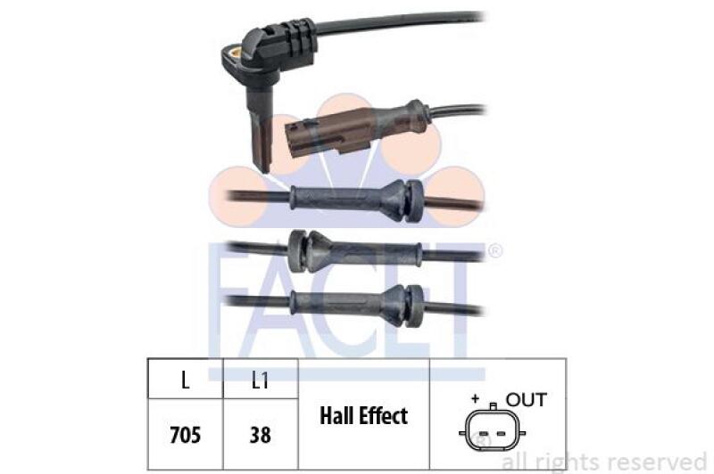 FACET Sensor, wheel speed Made in Italy - OE Equivalent