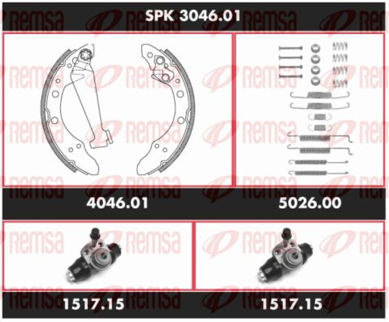 REMSA Bremsensatz, Trommelbremse Super Precision Kit