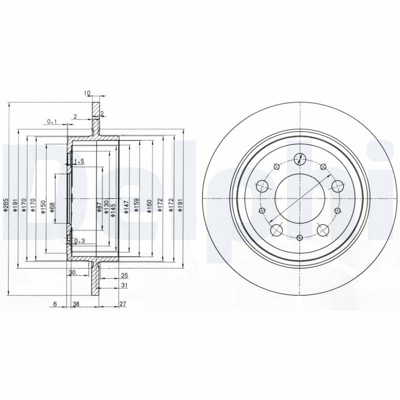 2x DELPHI Bremsscheibe