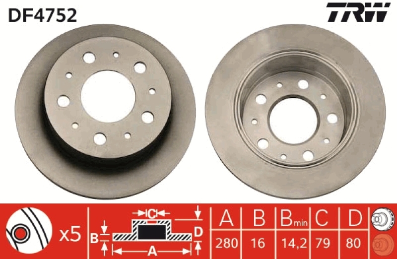 2x TRW Bremsscheibe