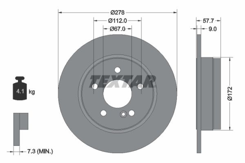 2x TEXTAR Bremsscheibe