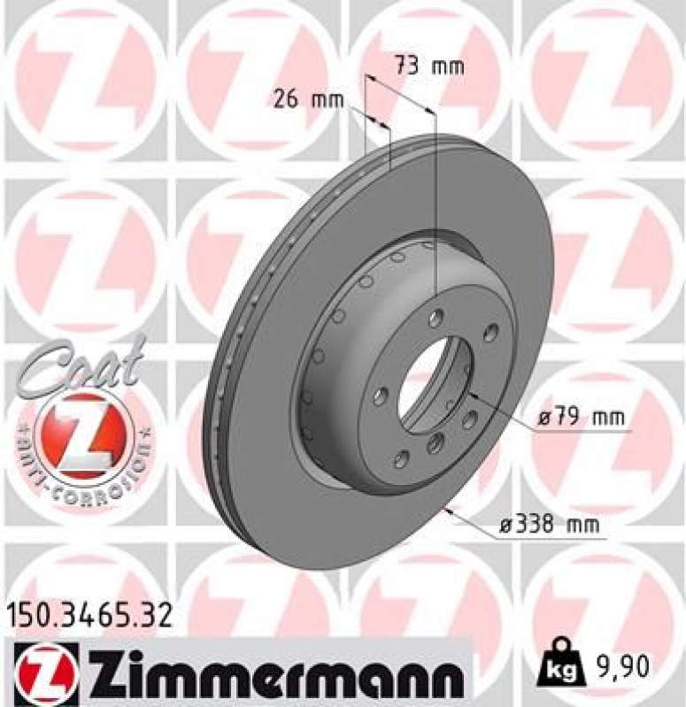 2x ZIMMERMANN Brake Disc FORMULA F COAT Z