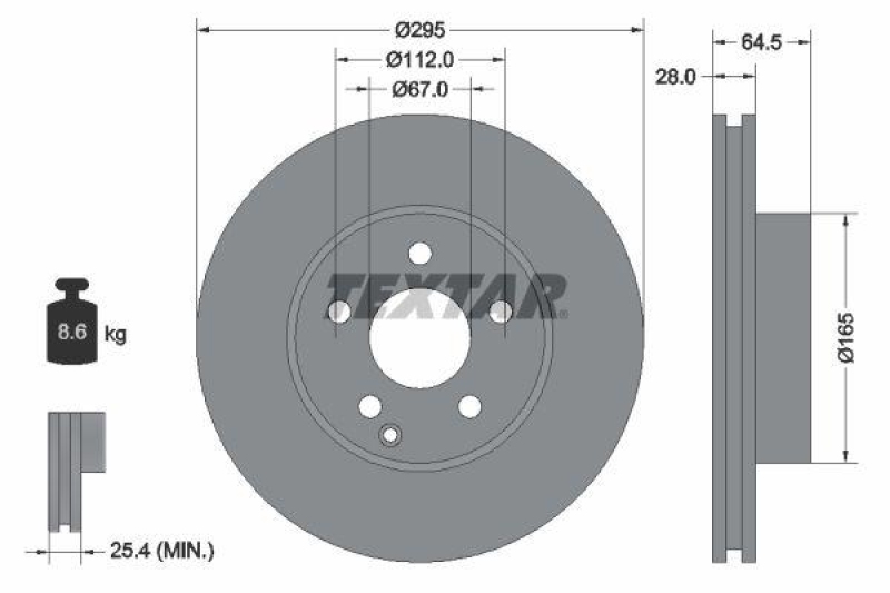 2x TEXTAR Bremsscheibe PRO