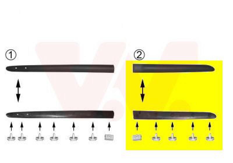 VAN WEZEL Trim/Protective Strip, door