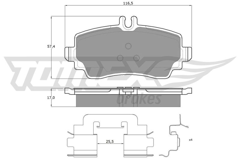 TOMEX Brakes Bremsbelagsatz, Scheibenbremse