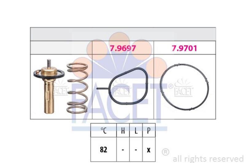 FACET Thermostat, coolant Made in Italy - OE Equivalent