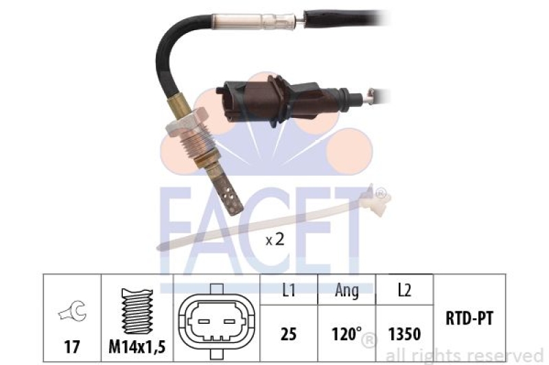 FACET Sensor, Abgastemperatur Made in Italy - OE Equivalent