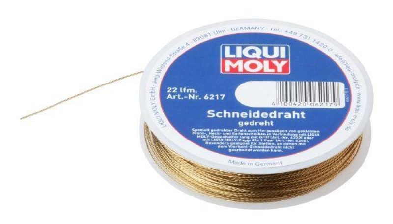 LIQUI MOLY Cutting Wire, glass removal Schneidedraht gedreht