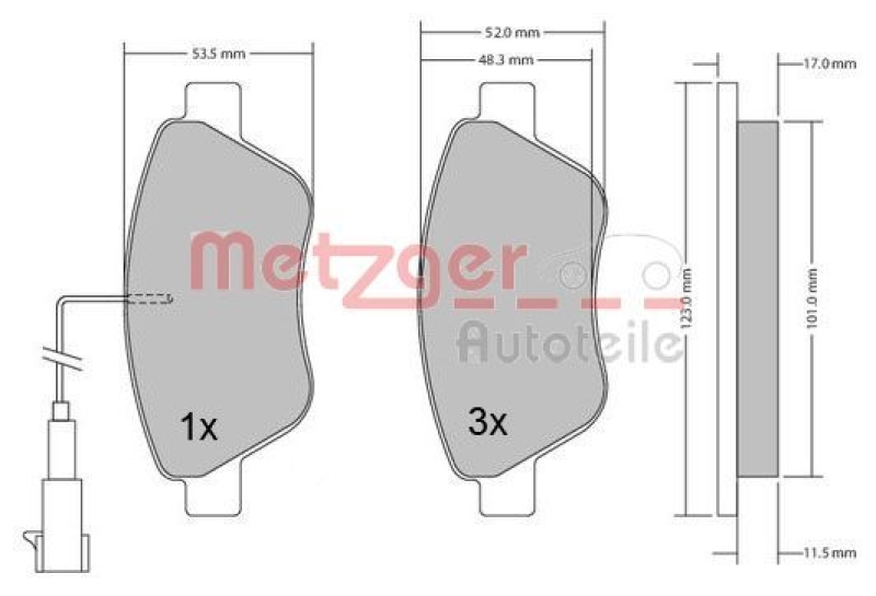 METZGER Bremsscheiben Ø257 + Beläge vorne passend für u.a. FIAT GRANDE PUNTO