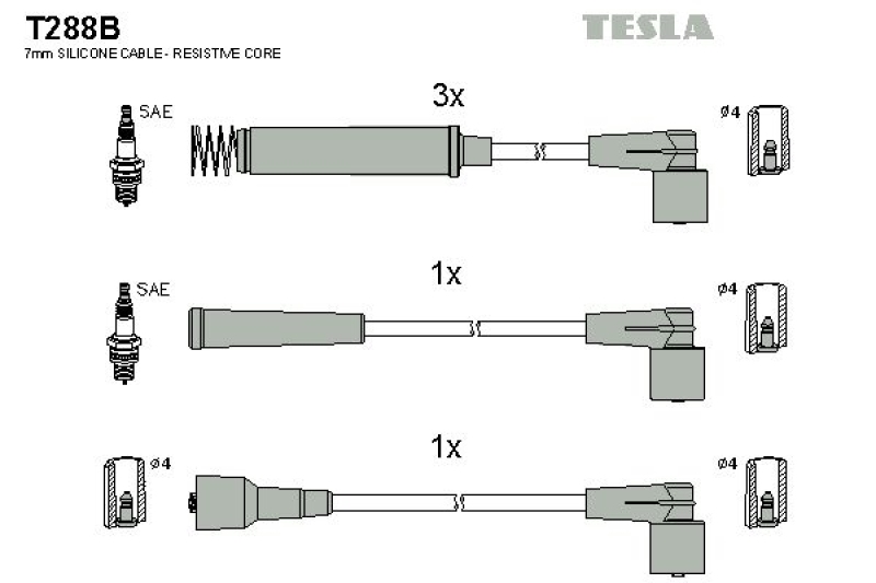 TESLA Zündleitungssatz