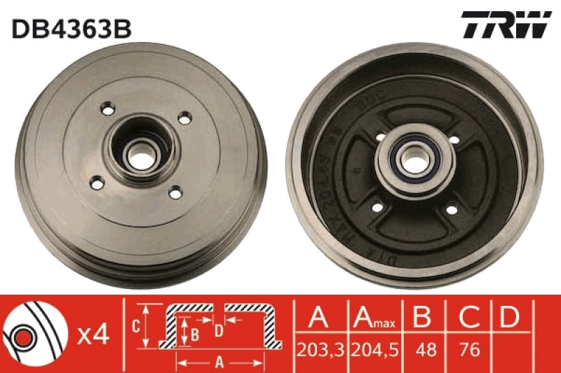 2x TRW Bremstrommel