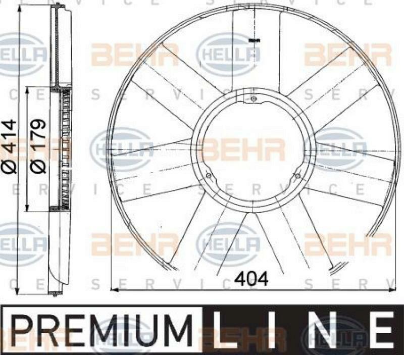 HELLA Fan Wheel, engine cooling BEHR HELLA SERVICE *** PREMIUM LINE ***