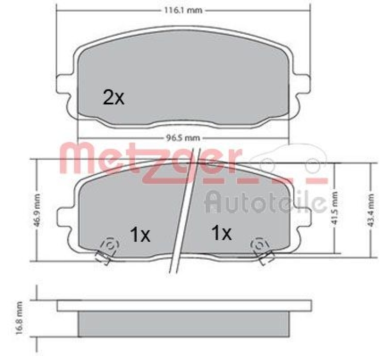 METZGER Bremsscheiben Ø241 +Beläge hinten u.vorne passend für u.a. HYUNDAI i10 I