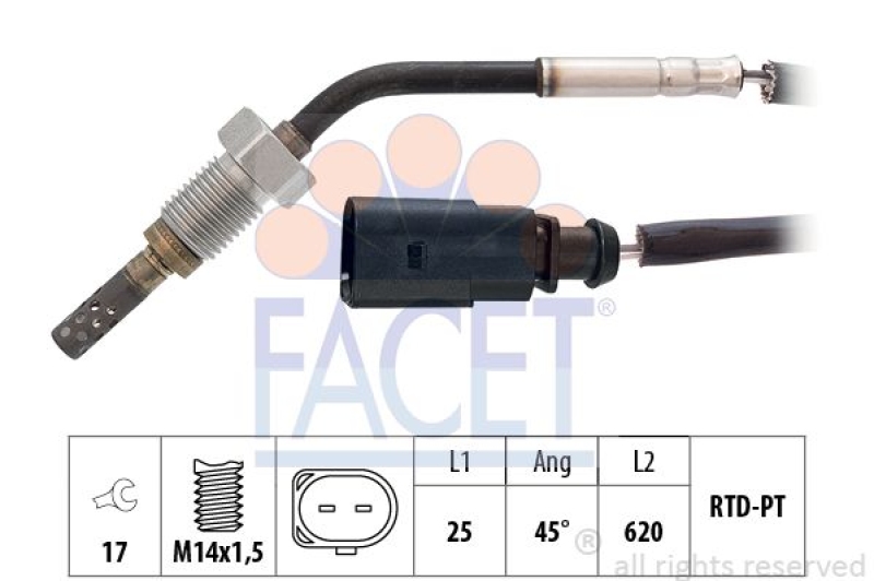 FACET Sensor, exhaust gas temperature Made in Italy - OE Equivalent