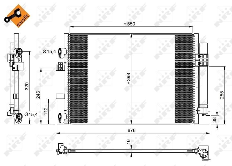 NRF Condenser, air conditioning EASY FIT