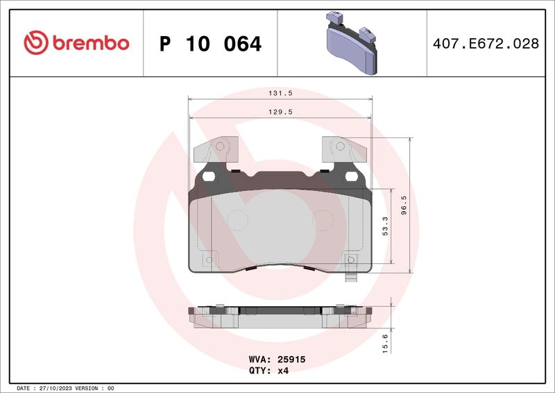 BREMBO Brake Pad Set, disc brake PRIME LINE