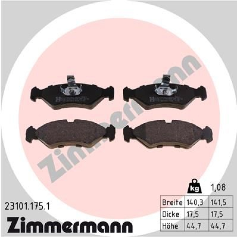 ZIMMERMANN Brake Pad Set, disc brake