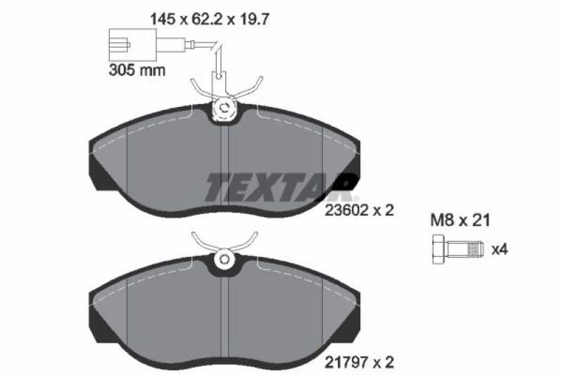 TEXTAR Brake Pad Set, disc brake