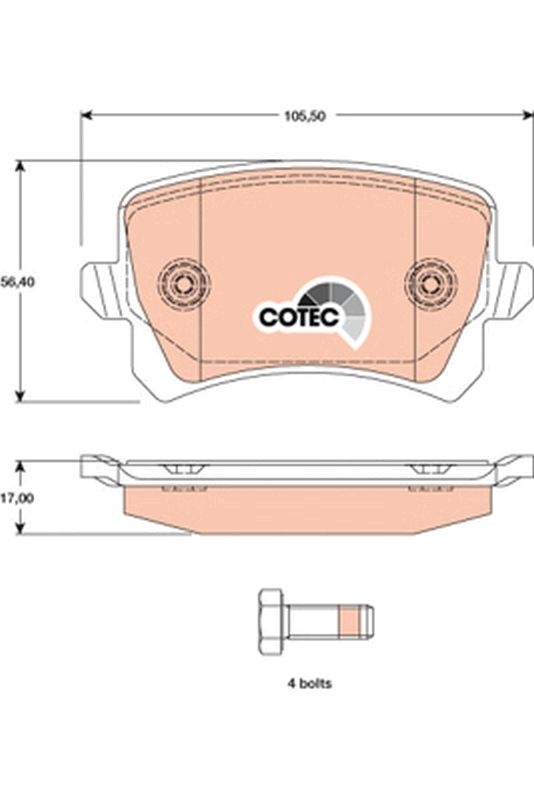 TRW Brake Pad Set, disc brake COTEC