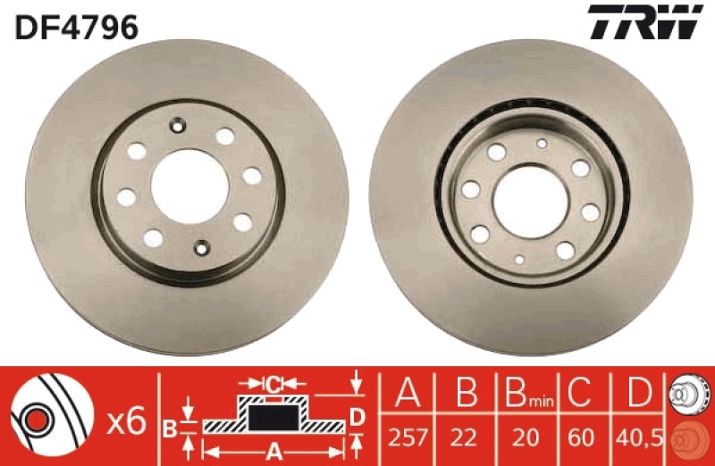 2x TRW Brake Disc