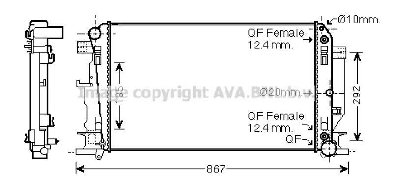 AVA QUALITY COOLING Radiator, engine cooling