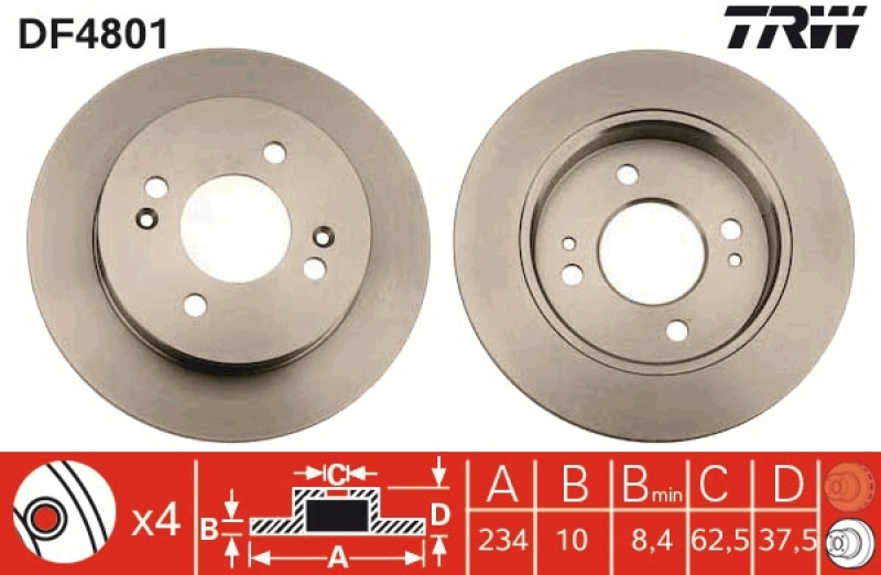 2x TRW Bremsscheibe