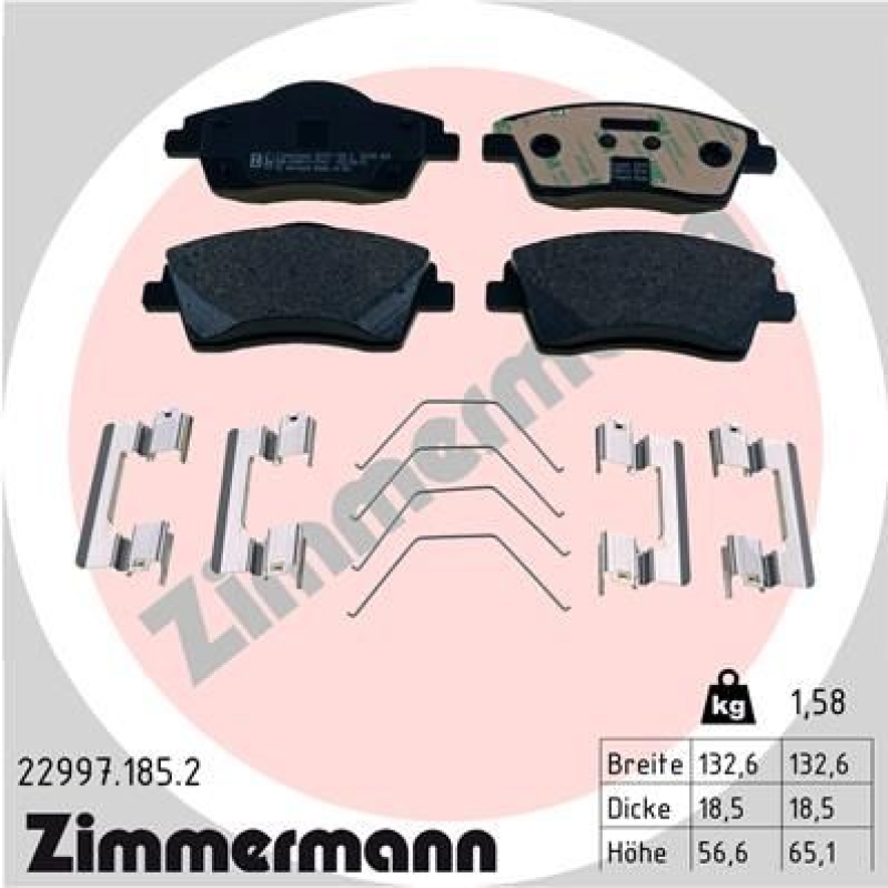 ZIMMERMANN Brake Pad Set, disc brake