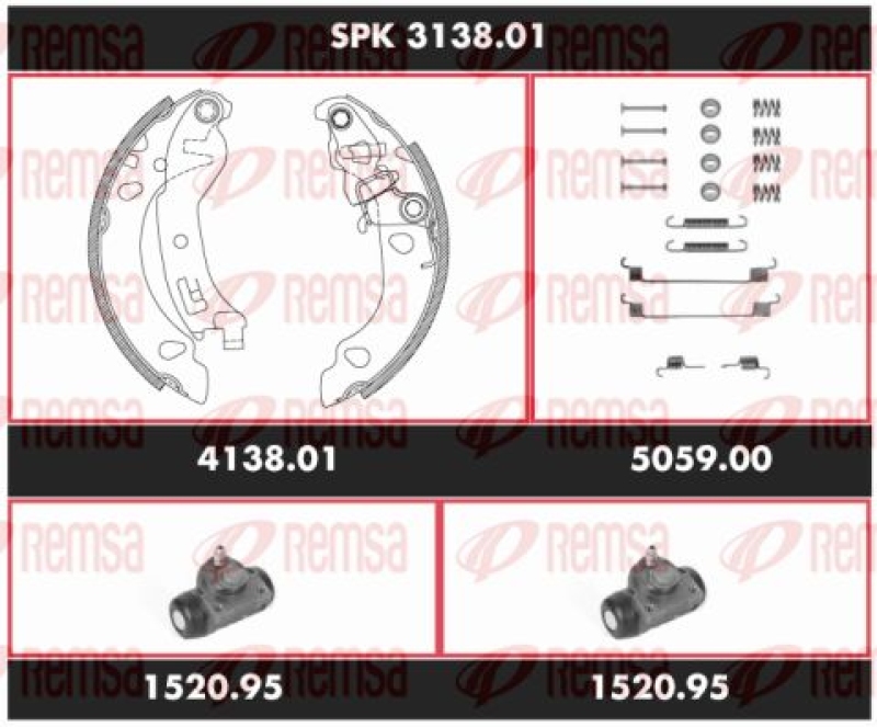 REMSA Brake Kit, drum brake Super Precision Kit