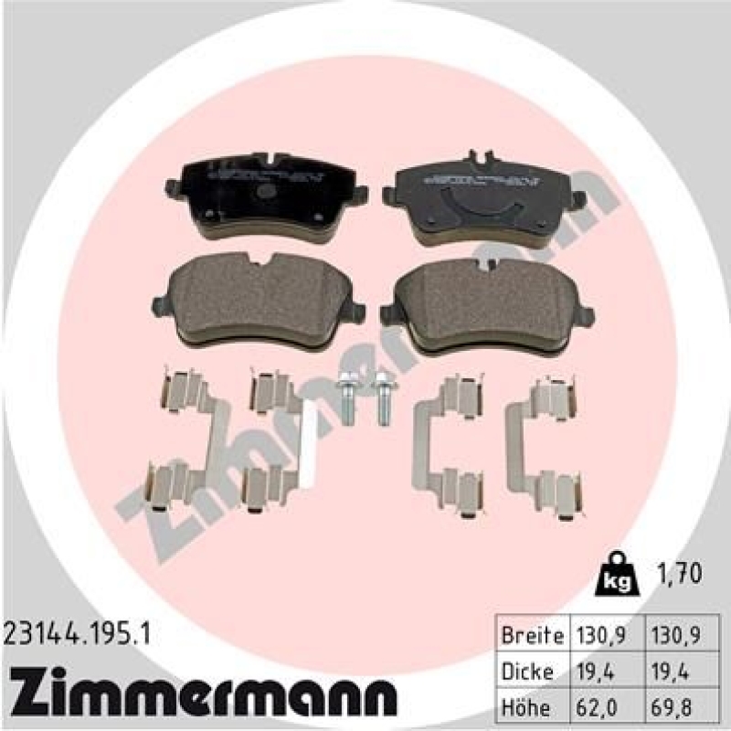 ZIMMERMANN Bremsbelagsatz, Scheibenbremse