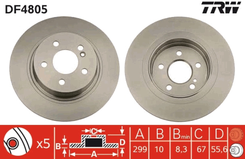 2x TRW Bremsscheibe