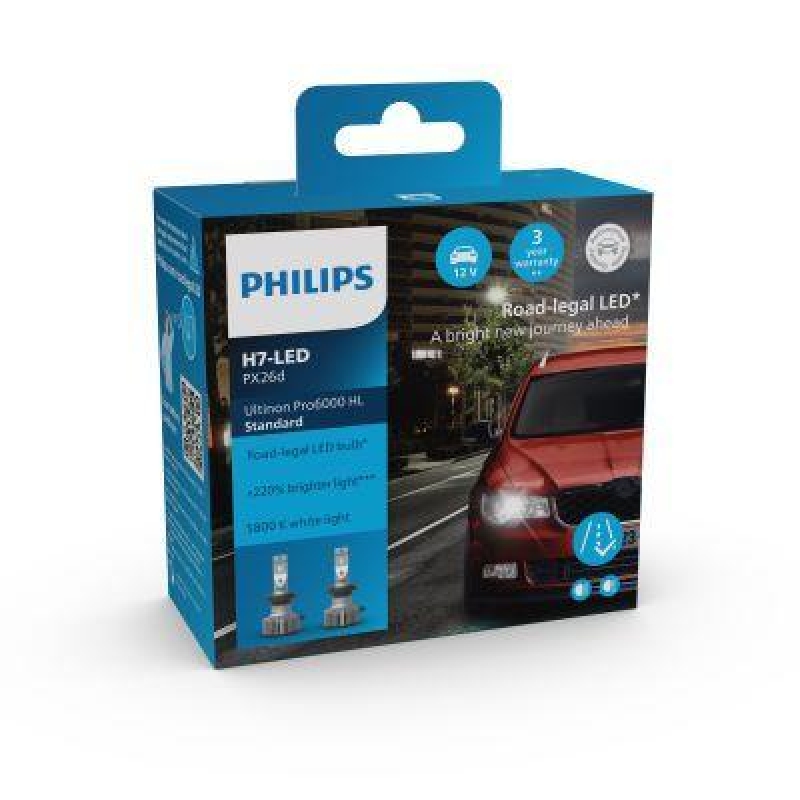 PHILIPS Gl&uuml;hlampe Ultinon Pro6000 Standard H7-LED