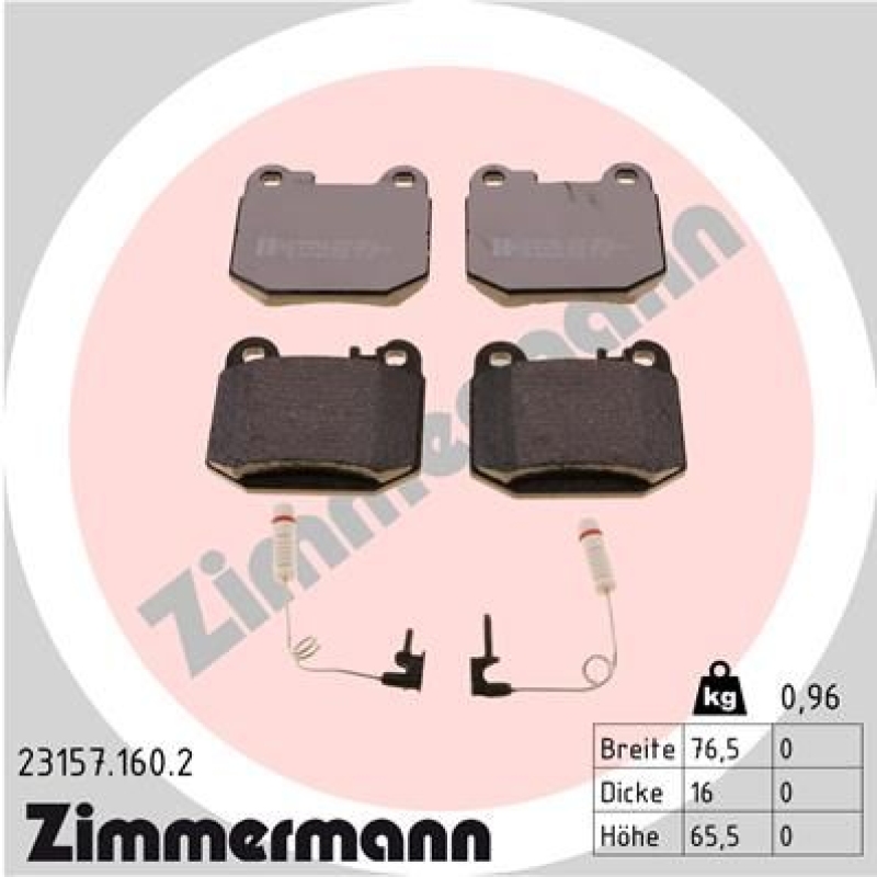 ZIMMERMANN Brake Pad Set, disc brake