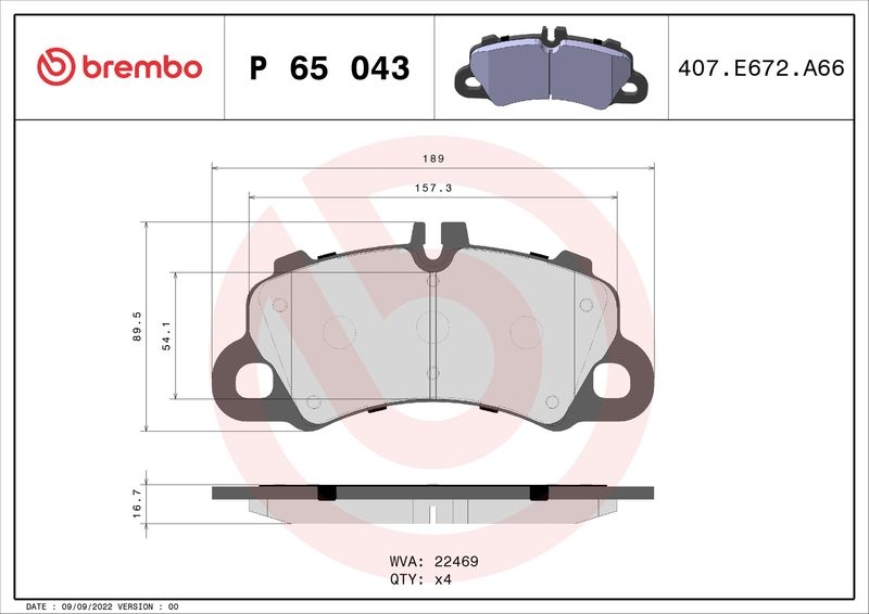 BREMBO Brake Pad Set, disc brake PRIME LINE